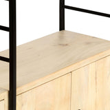 4-Tier Bookcase 124x30x180 cm Solid Mango Wood - Close-Up Angle