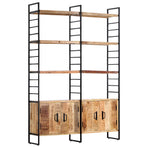 4-Tier Bookcase 124x30x180 cm Rough Mango Wood