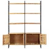 4-Tier Bookcase 124x30x180 cm Rough Mango Wood - Side View