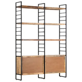4-Tier Bookcase 124x30x180 cm Rough Mango Wood - Top-Down View