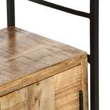 4-Tier Bookcase 124x30x180 cm Rough Mango Wood - Low Angle