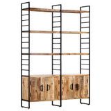 4-Tier Bookcase 124x30x180 cm Rough Mango Wood - Extra Image