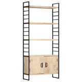 4-Tier Bookcase 80x30x180 cm Solid Mango Wood - Rear View