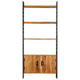 4-Tier Bookcase 80x30x180 cm Rough Mango Wood - Front View