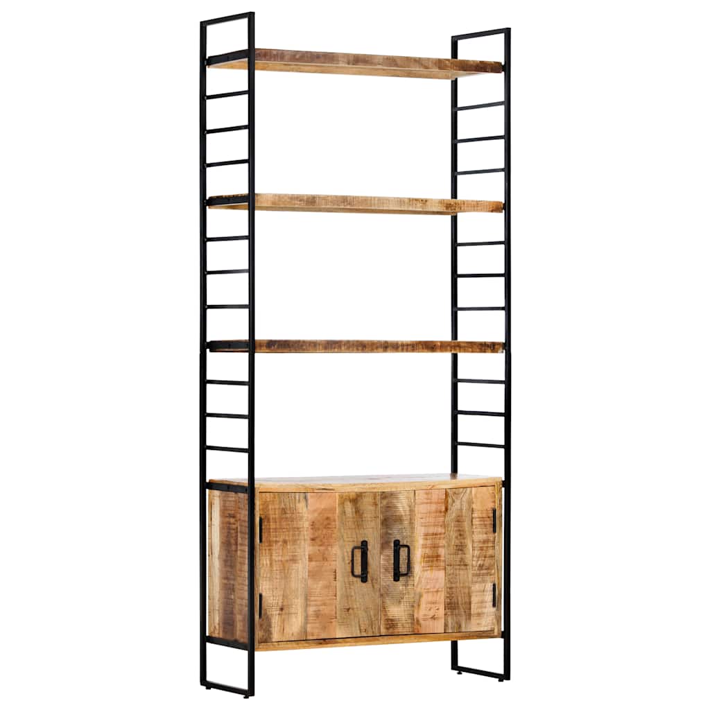 4-Tier Bookcase 80x30x180 cm Rough Mango Wood