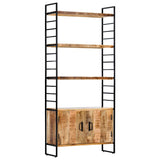 4-Tier Bookcase 80x30x180 cm Rough Mango Wood