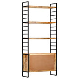 4-Tier Bookcase 80x30x180 cm Rough Mango Wood - Top-Down View