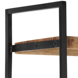4-Tier Bookcase 80x30x180 cm Rough Mango Wood - Rear View