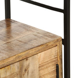 4-Tier Bookcase 80x30x180 cm Rough Mango Wood - Low Angle