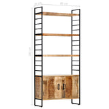 4-Tier Bookcase 80x30x180 cm Rough Mango Wood