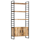 4-Tier Bookcase 80x30x180 cm Rough Mango Wood - Extra Image