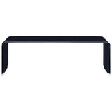 Coffee Table Black 98x45x31 cm Tempered Glass - Front View