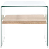 Coffee Table Clear 50x50x45 cm Tempered Glass - Front View