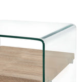 Coffee Table Clear 50x50x45 cm Tempered Glass - Side View