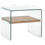 Coffee Table Clear 50x50x45 cm Tempered Glass - 45-Degree Angle