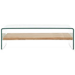 Coffee Table Clear 98x45x31 cm Tempered Glass