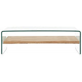 Coffee Table Clear 98x45x31 cm Tempered Glass - Front View