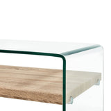 Coffee Table Clear 98x45x31 cm Tempered Glass - Top-Down View