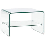 Coffee Table Clear 50x45x33 cm Tempered Glass - Front View