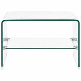 Coffee Table Clear 50x45x33 cm Tempered Glass - Top-Down View