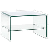 Coffee Table Clear 50x45x33 cm Tempered Glass - Close-Up Angle