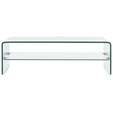 Coffee Table Clear 98x45x31 cm Tempered Glass - Side View