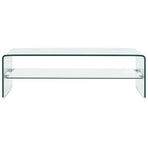 Coffee Table Clear 98x45x31 cm Tempered Glass