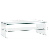 Coffee Table Clear 98x45x31 cm Tempered Glass - Rear View