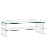 Coffee Table Clear 98x45x31 cm Tempered Glass - Close-Up Angle