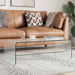 Coffee Table Clear 98x45x31 cm Tempered Glass