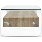 Coffee Table Clear 98x45x31 cm Tempered Glass - Side View