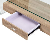 Coffee Table Clear 98x45x31 cm Tempered Glass - Top-Down View