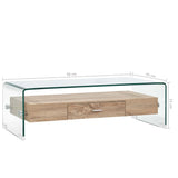 Coffee Table Clear 98x45x31 cm Tempered Glass - Rear View