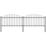 Garden Fence with Spear Top Steel 359x150 cm Black (2x144943)
