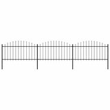 Garden Fence with Spear Top Steel 537x150 cm Black (3x144943)