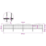 Garden Fence with Spear Top Steel 671x150 cm Black
