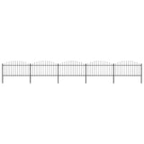 Garden Fence with Spear Top Steel 892,5x150 cm Black (5x144943)