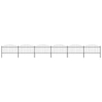 Garden Fence with Spear Top Steel 1005x150 cm Black