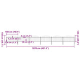 Garden Fence with Spear Top Steel 1070x150 cm Black (6x144943) - 45-Degree Angle