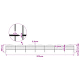 Garden Fence with Spear Top Steel 1172x150 cm Black