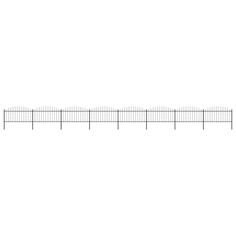 Garden Fence with Spear Top Steel 1339x150 cm Black