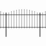 Garden Fence with Spear Top Steel 1339x150 cm Black