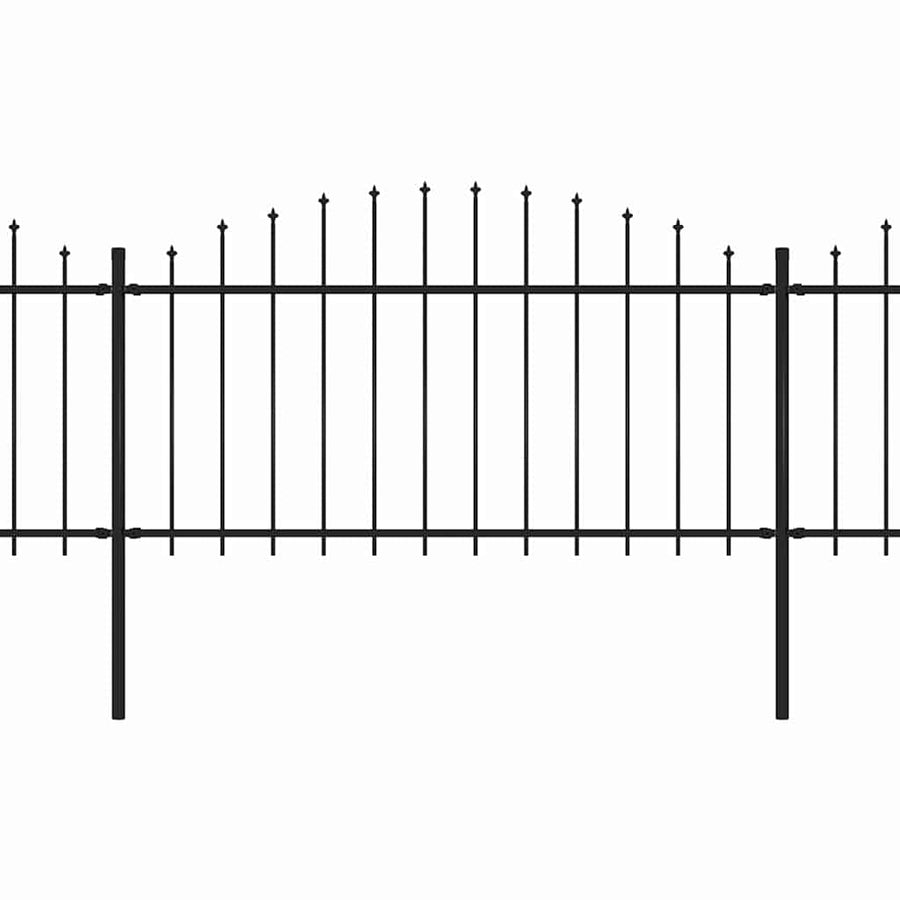 Garden Fence with Spear Top Steel 1339x150 cm Black
