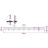 Garden Fence with Spear Top Steel 1339x150 cm Black - 45-Degree Angle