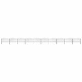 Garden Fence with Spear Top Steel 1781,5x150 cm Black (10x144943)