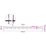Garden Fence with Spear Top Steel 1673x150 cm Black - 45-Degree Angle
