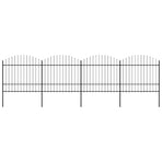 Garden Fence with Spear Top Steel 671x175 cm Black