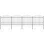 Garden Fence with Spear Top Steel 671x175 cm Black