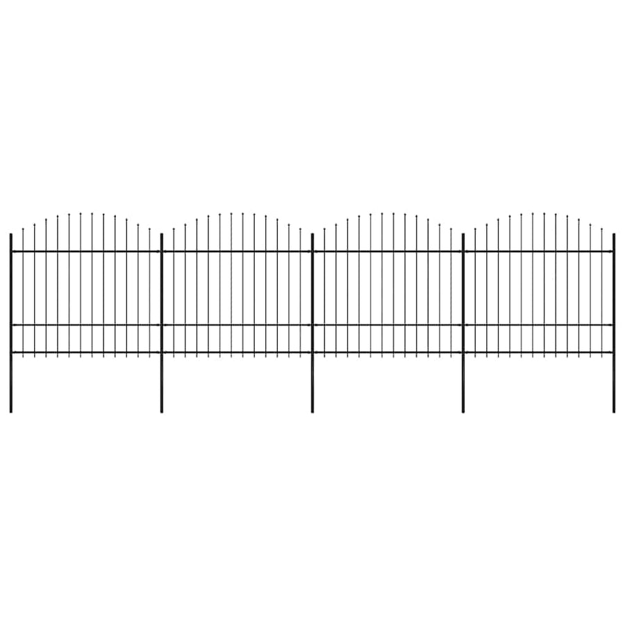 Garden Fence with Spear Top Steel 671x175 cm Black
