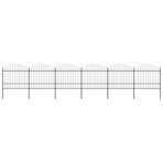 Garden Fence with Spear Top Steel 1005x175 cm Black
